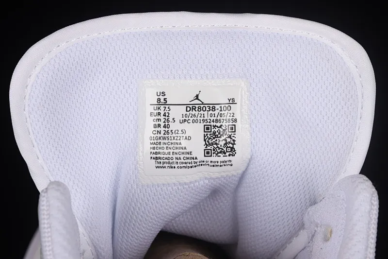 All categories Air Jordan Jordan series basketball shoes Air Jordan 1 Mid Z version Air Jordan 1 Mid AJ1 Joe 1 simple white and gray mid-top retro basketball shoes DR8038-100